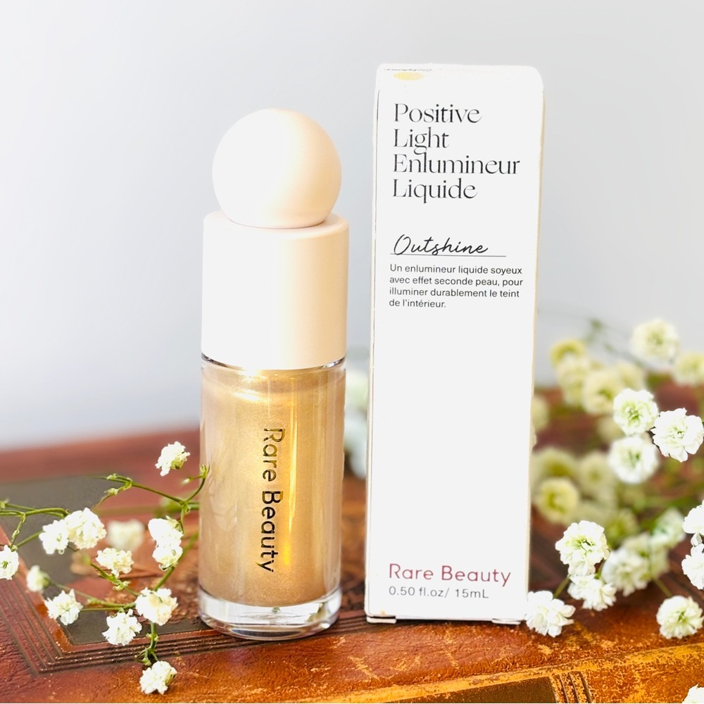 Rare beauty new in box makeup positive light outshine gold full size 0.50 fl oz